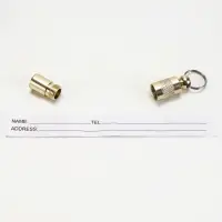 Адресник-капсула под записку, 0.9&times;2.75 см, фасовка 6 шт., металл, цвет МИКС