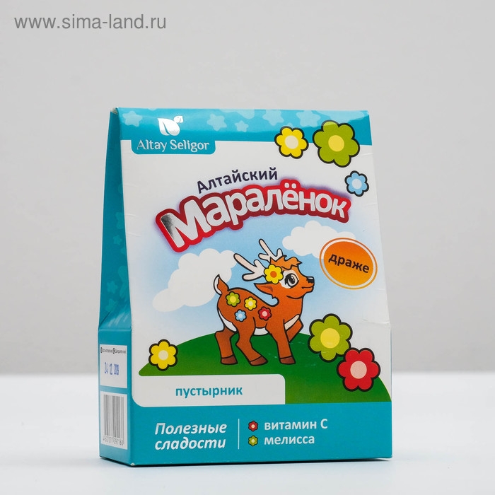 Драже для детей Altay Seligor «Алтайский марёленок», с витамином С и пустырником, 70 г Драже для детей Altay Seligor «Алтайский марёленок», с витамином С и пустырником, 70 г