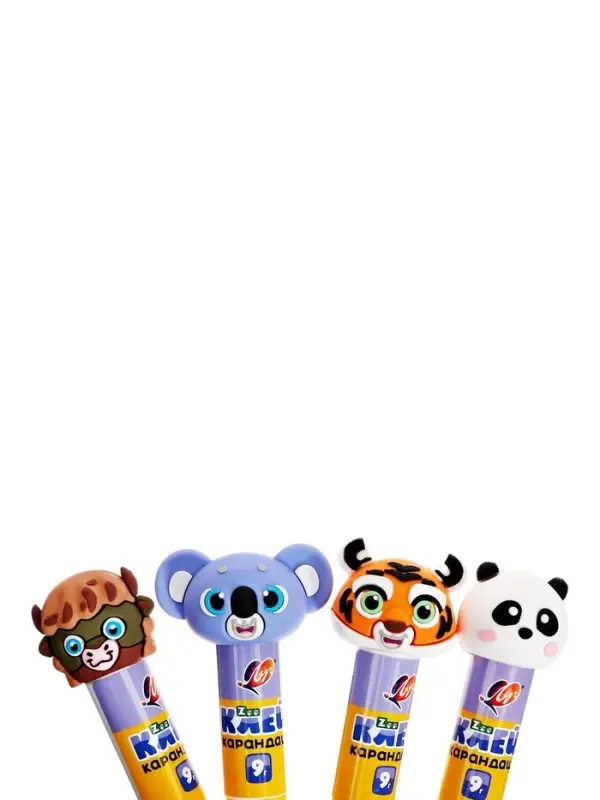 Клей-карандаш PVP Луч ZOO, фигурный колпачок, МИКС, 9 г