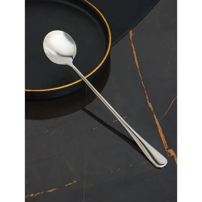 Набор ложек для ice tea из нержавеющей стали Доляна, длина 18,5 см, толщина 2,2 мм, 410 сталь, 3 шт Набор ложек для ice tea из нержавеющей стали Доляна, длина 18,5 см, толщина 2,2 мм, 410 сталь, 3 шт