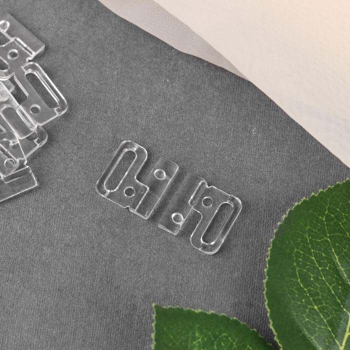 Застёжка для бюстгальтера, пластиковая, 14 мм, 10 шт, цвет прозрачный Застёжка для бюстгальтера, пластиковая, 14 мм, 10 шт, цвет прозрачный