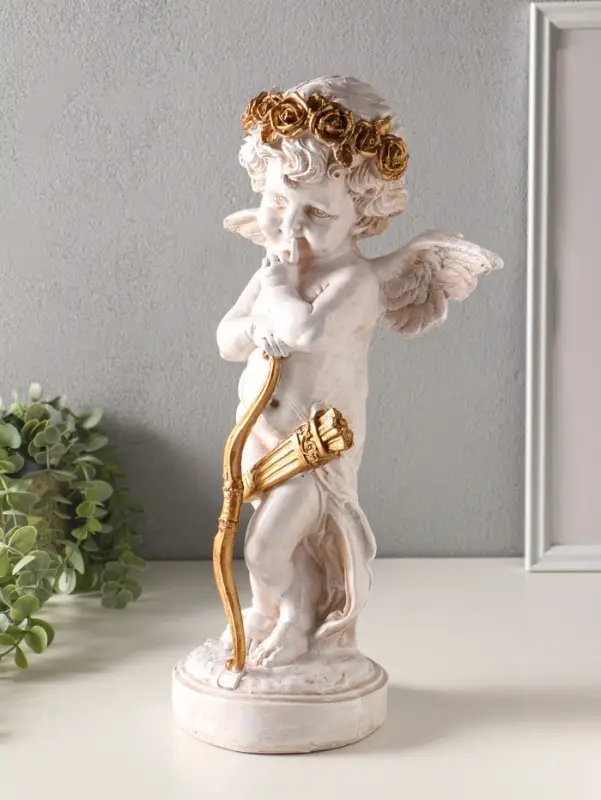 Фигура полистоун "Ангел с луком и стрелами" высота 43 см