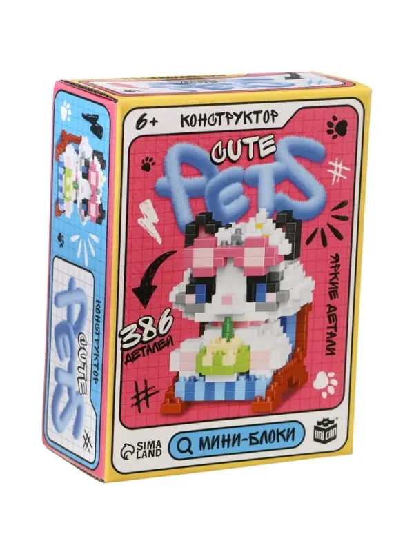 UNICON Конструктор UNICON Конструктор ""Cute pets", котик с тортиком