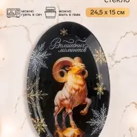 Блюдо сервировочное новогоднее &laquo;Волшебных моментов&raquo;, 24.5&times;15&times;2 см