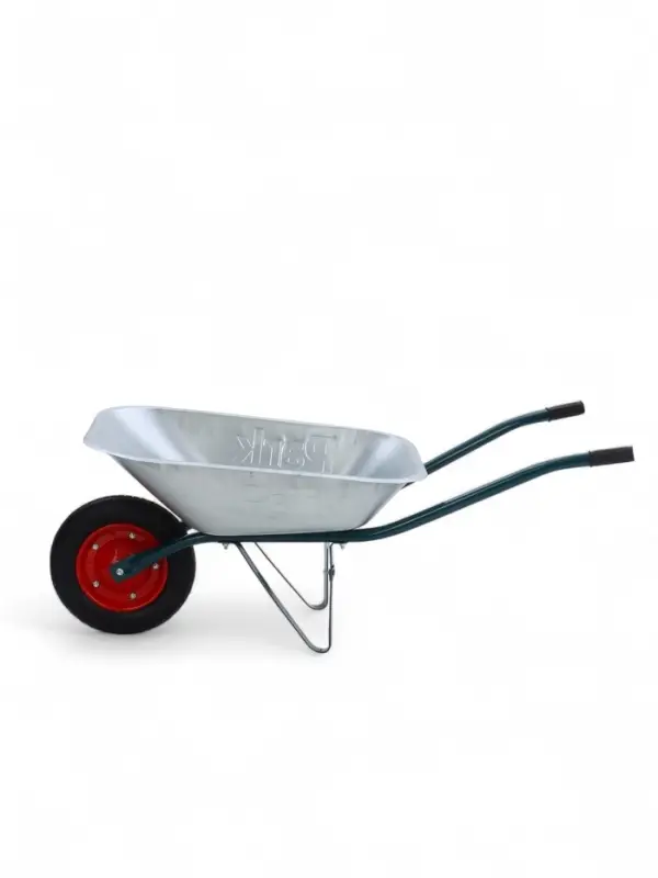 Тачка садовая одноколесная 65л/130кг, пневмоколесо 3.00-8. 350 мм, п-16 мм, кузов 0,6 мм Тачка садовая одноколесная 65л/130кг, пневмоколесо 3.00-8. 350 мм, п-16 мм, кузов 0,6 мм