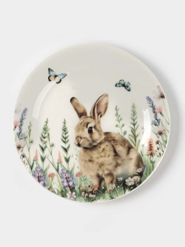 Тарелка десертная Доляна Тарелка десертная Доляна "Зайка" цвет белый цвет белый 20,3х2 см