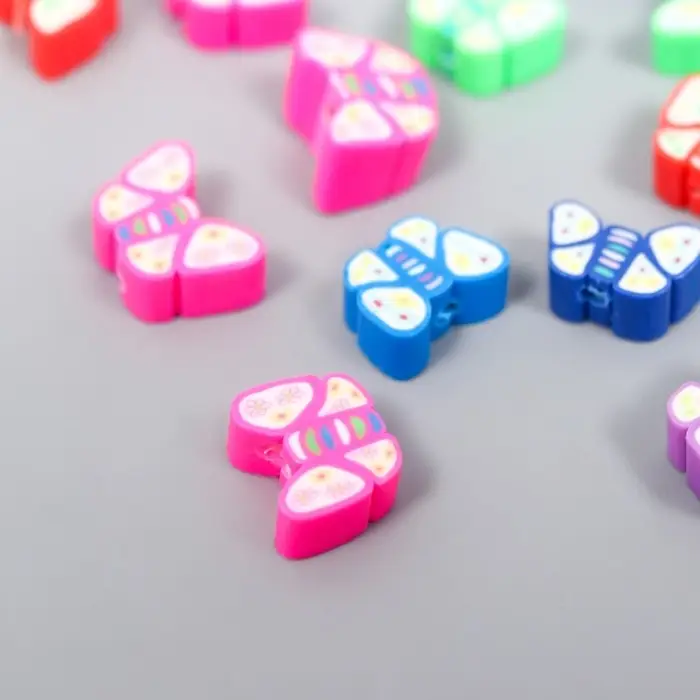 Бусины для творчества PVC  Бусины для творчества PVC "Бабочки" цветные набор 20 шт 1х1х1 см