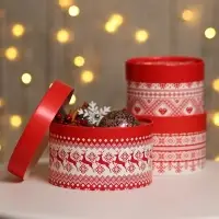Набор подарочных коробок 3 в1 &laquo;Счастливого Нового года&raquo; 16&times;10, 14&times;9, 13&times;8.5 см