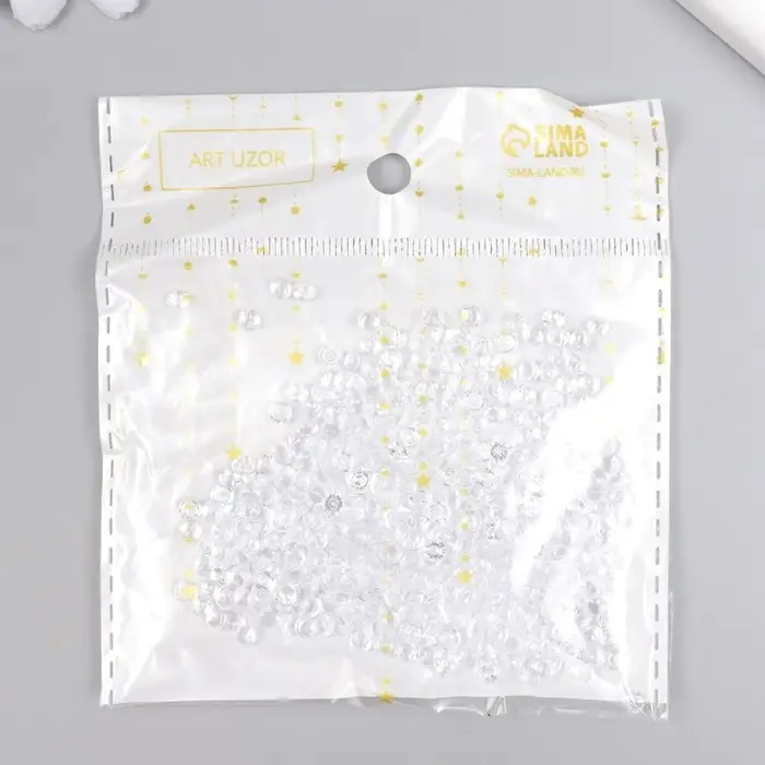 Декор для творчества пластик Декор для творчества пластик "Кристаллы. Прозрачные" набор 10 гр d=0,4 см