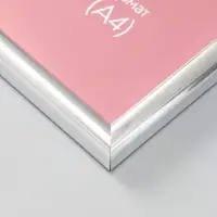 Фоторамка для фото 21х29,7 см (А4) "Oframe", пластик, серебро, (пластиковый экран)