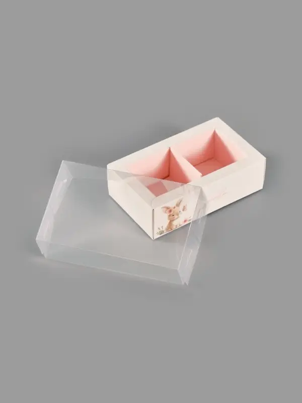 Коробка для 2 конфет с ячейками &laquo;С любовью&raquo;, 10&times;6&times;3 см