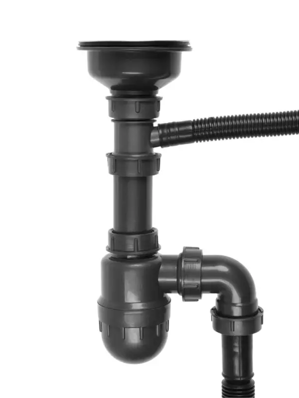 Сифон для мойки ZEIN, 3 1/2&rsquo;&rsquo;*40мм, прямоугольный перелив, с гофротрубой 40/50мм, серый