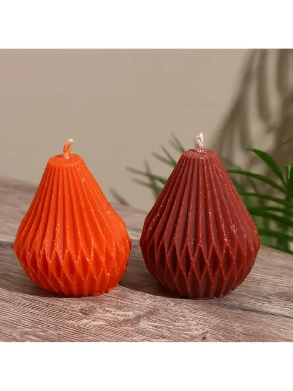 Свеча "Груша в ромбик" 6х6х8 см, соевый воск МИКС