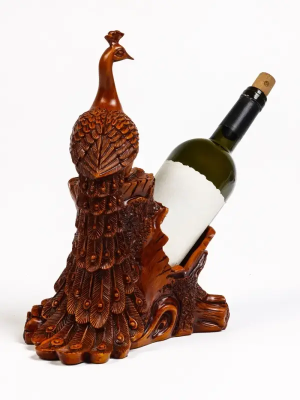 Подставка под бутылку TAKE IT EASY &laquo;Павлин&raquo;, полистоун под дерево, 23&times;15&times;33 см