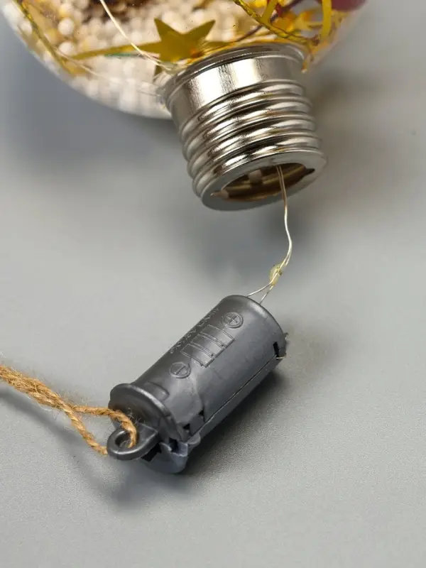 Набор ёлочных шаров &laquo;Мишура звёзды&raquo;, 3 шт., d=8 см, 5 LED, от батареек, свечение белое