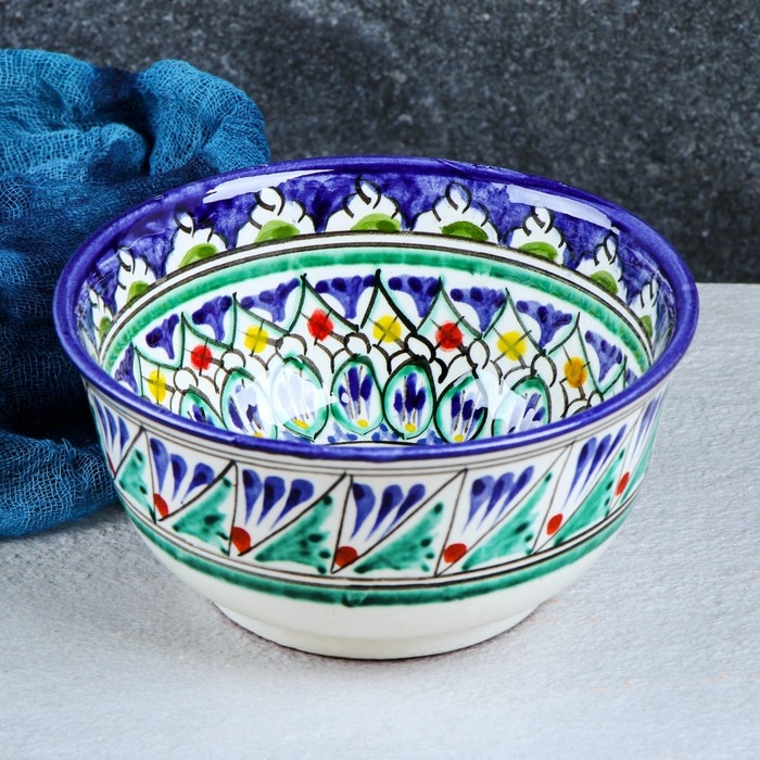 Коса Риштанская Керамика  Коса Риштанская Керамика "Узоры" 14,5 см, малая, синяя