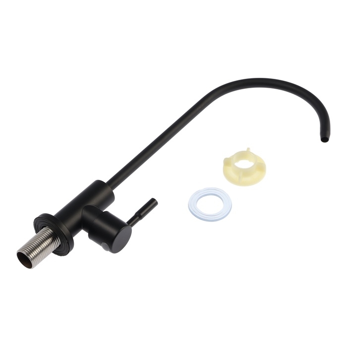 Кран для всех видов бытовых фильтров ZEIN К-05, нержавеющая сталь, черный Кран для всех видов бытовых фильтров ZEIN К-05, нержавеющая сталь, черный