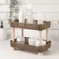 Органайзер для хранения косметики, двухуровневый, 24&times;15&times;20 см, МИКС