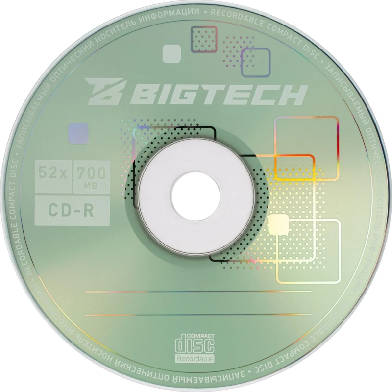 Носители информации Bigtech YCDRB006 CD-R 700 МБ/52х/1шт (бокс)