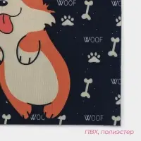 Коврик придверный Доляна &laquo;Корги&raquo;, влаговпитывающий, без окантовки, 39&times;59 см, чёрный