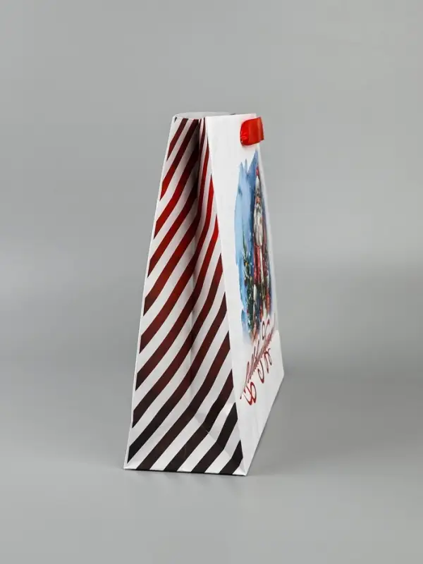 Пакет подарочный новогодний крафтовый, &laquo;Дед Мороз&raquo;, 30&times;26&times;9 см