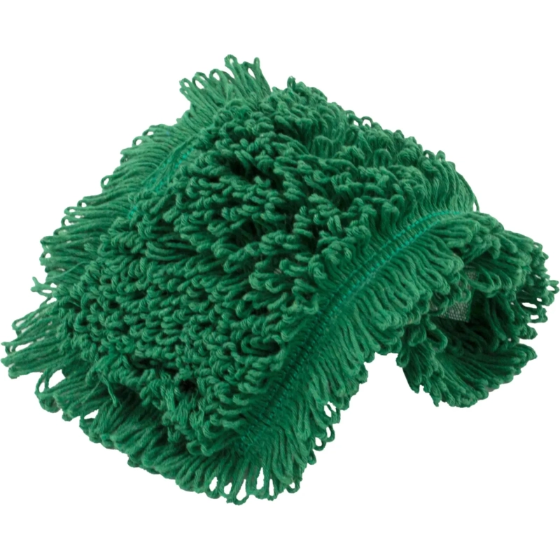 Насадка МОП плоский 40х13см ухо+карман хлопок зелёный CN3067