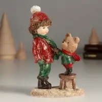 Фигурка полистоун &laquo;Малыш с мишкой&raquo;, 8.5&times;5&times;13 см