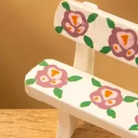 Мебель для кукол &laquo;Скамейка с цветами&raquo;, 6.5&times;3.5&times;6 см, дерево, белая