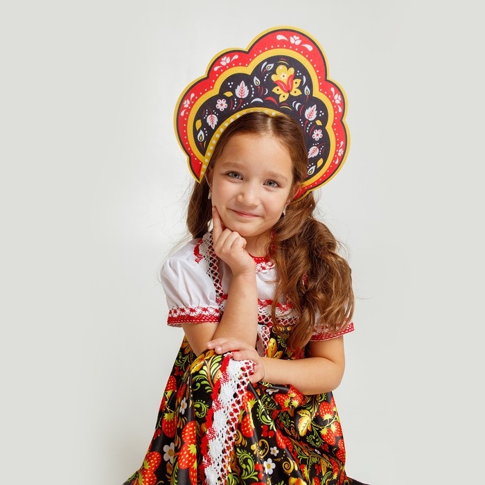 Карнавальный кокошник «Русская красавица» из фетра, с нанесением Карнавальный кокошник «Русская красавица» из фетра, с нанесением