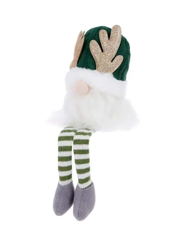 Светодиодная фигура &laquo;Гном зеленая шапочка&raquo; 33 см, текстиль, 1 LED, от батареек AG10&times;3, свечение тёплое белое