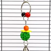 Игрушка для птиц "Шарики" с колокольчиками, 18 х 4,5 см, микс цветов