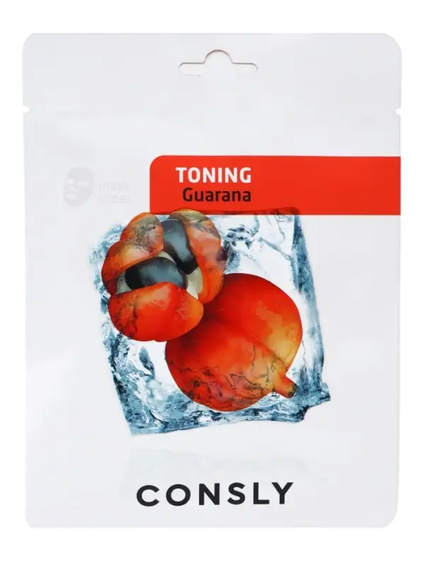 Тонизирующая тканевая маска с экстрактом гуараны, 20мл, CONSLY