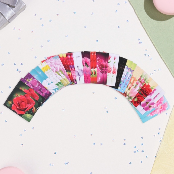 Набор мини-открыток  Набор мини-открыток "Пожелания - 3" ромашка, 40 штук, 5 х 7 см