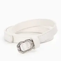 Ремень женский, узкий, 1.4&times;105 см, металлическая пряжка, белый