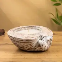 Свеча в кокосе, 20х20х7 см, цв. белый Свеча в кокосе, 20х20х7 см, цв. белый