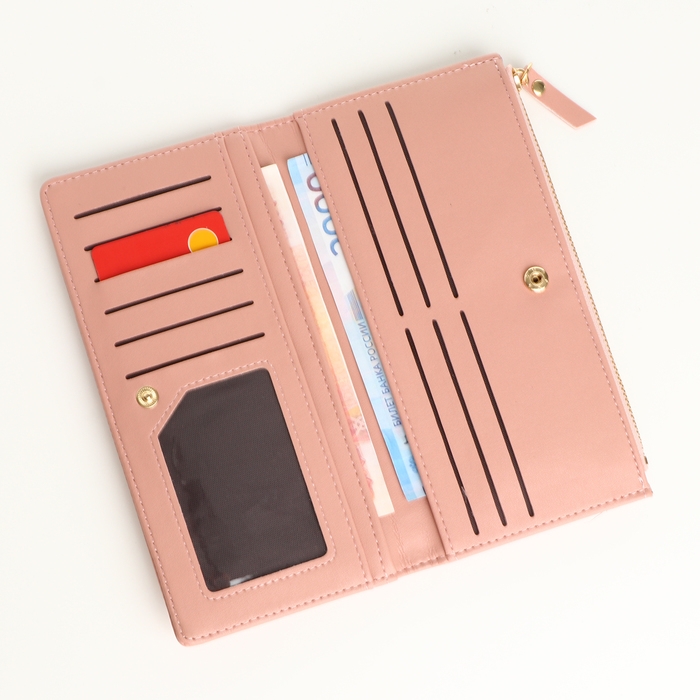 Кошелёк женский на магнитах, цвет розовый