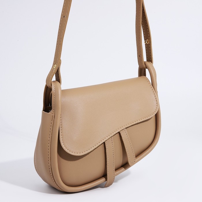 Сумка женская из искусственной кожи, 20×16×8.5 см, бежевая