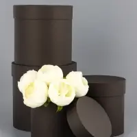 Набор круглых подарочных коробок 4 в 1 &laquo;Краски&raquo;, черный, 20&times;20 - 13&times;13 см