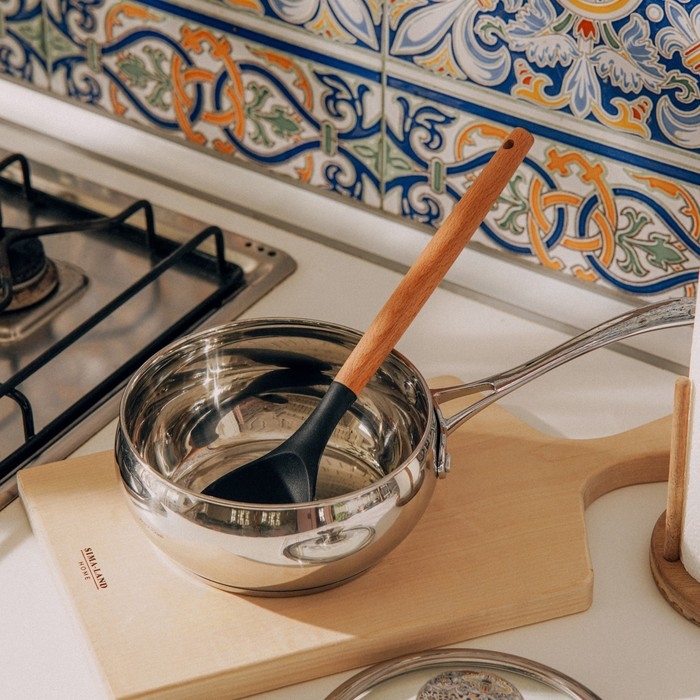 Ковш из нержавеющей стали SL Home «Олла», 1,5 л, d=16 см, h=7,5 см, с крышкой, индукция Ковш из нержавеющей стали SL Home «Олла», 1,5 л, d=16 см, h=7,5 см, с крышкой, индукция