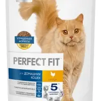 Сухой корм Perfect Fit для домашних кошек, курица, 650 г