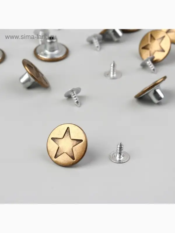 Набор джинсовых пуговиц &laquo;Звезда&raquo;, 17 мм, 100&plusmn;5 шт., цвет бронзовый