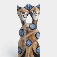 Сувенир интерьерный &laquo;Сиамские кошечки&raquo;, 12&times;3&times;30 см, дерево, цв. синий