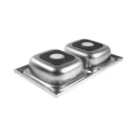 Мойка кухонная ZEIN, накладная, двойная, 0.6 мм, 80&times;48&times;15 см, 3 1/2&rsquo;&rsquo;, с сифоном