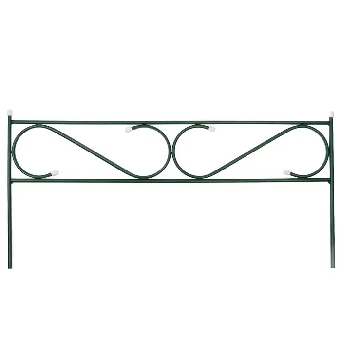 Ограждение декоративное, 41&times;415 см, 5 секций, с заглушками, металл, зелёное, &laquo;Узкий&raquo;