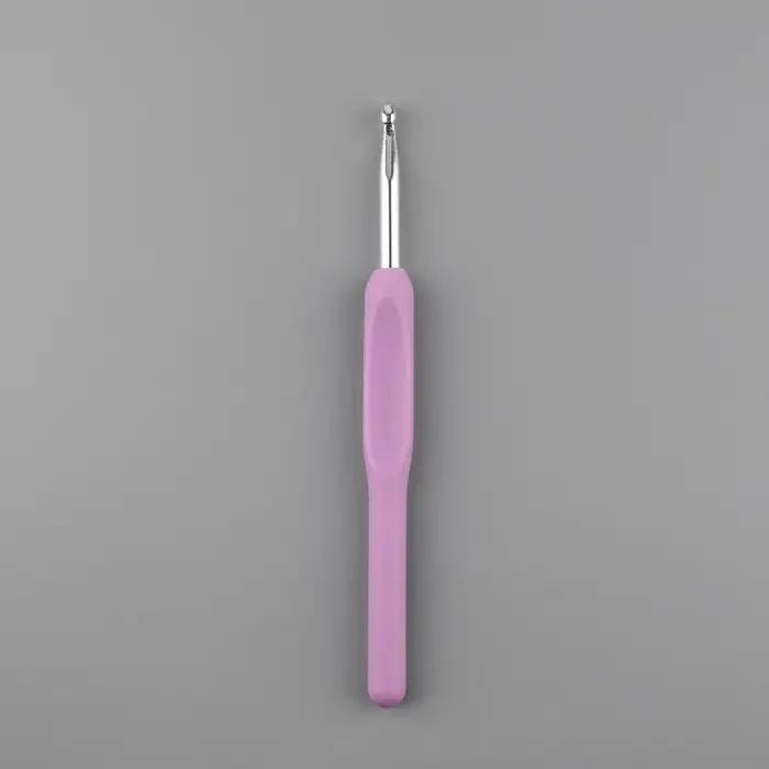Крючок для вязания, с пластиковой ручкой, d=5 мм, 14 см, сиреневый Крючок для вязания, с пластиковой ручкой, d=5 мм, 14 см, сиреневый