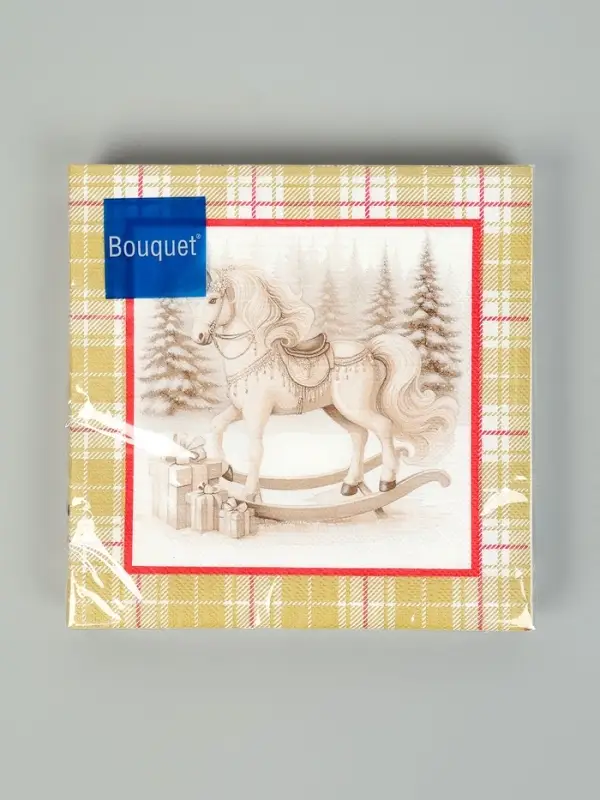 Салфетки бумажные трёхслойные «Скатерть с лошадью на золоте», 33х33, 20 шт Салфетки бумажные трёхслойные «Скатерть с лошадью на золоте», 33х33, 20 шт