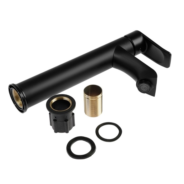 Смеситель для раковины ZEIN Z3720, однорычажный, длина излива 12 см, высокий, пластик,черный Смеситель для раковины ZEIN Z3720, однорычажный, длина излива 12 см, высокий, пластик,черный