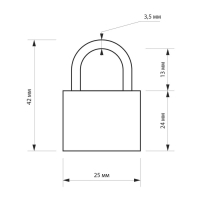 Замок навесной ТУНДРА ZN1025, 25 мм