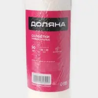 Салфетки для уборки Доляна, рулон, многоразовые, безворсовые, 50 шт., 25&times;25 см, белые