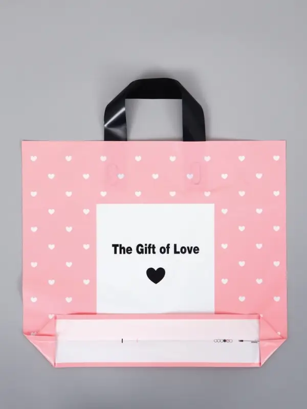 Пакет с петлевой ручкой "Подарок любви" 35 х 30 х 8, см, 60 мкм